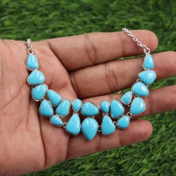 Turquoise Necklace Set, Sterling Silver Necklace, Statement Necklace, Charm Necklace, Birthstone Necklace, Necklace for Women