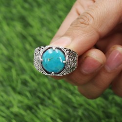 Turquoise Ring 925 Sterling Silver, Mens Ring, Engagement Ring, Handmade Jewelry