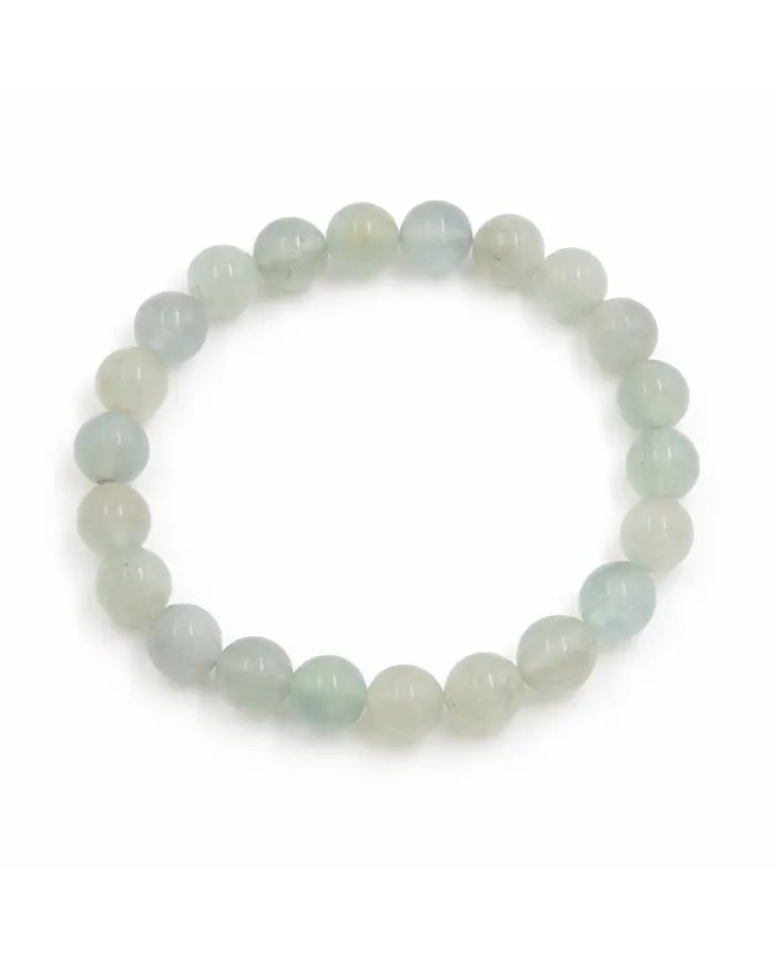 Aquamarine Bracelet for Calm & Clarity – Stretch Beaded Healing Jewelry