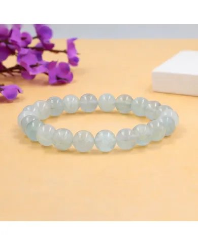 Aquamarine Bracelet for Calm & Clarity – Stretch Beaded Healing Jewelry