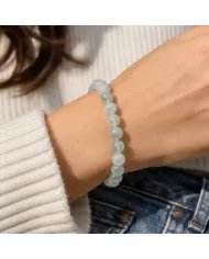 Aquamarine Bracelet for Calm & Clarity – Stretch Beaded Healing Jewelry
