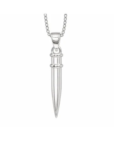 925 Silver Spike Necklace – Sleek Bullet Pendant on Chain Jewelry
