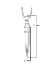 925 Silver Spike Necklace – Sleek Bullet Pendant on Chain Jewelry