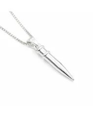 925 Silver Spike Necklace – Sleek Bullet Pendant on Chain Jewelry