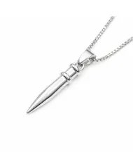 925 Silver Spike Necklace – Sleek Bullet Pendant on Chain Jewelry