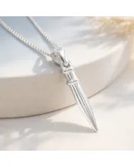925 Silver Spike Necklace – Sleek Bullet Pendant on Chain Jewelry