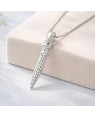 925 Silver Spike Necklace – Sleek Bullet Pendant on Chain Jewelry