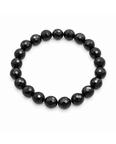 Black Onyx Beaded Stretch Bracelet Handmade Gift for Him & Her
