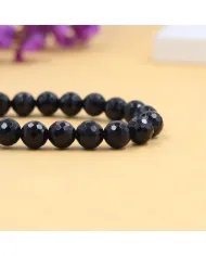 Black Onyx Beaded Stretch Bracelet Handmade Gift for Him & Her