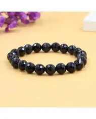 Black Onyx Beaded Stretch Bracelet Handmade Gift for Him & Her