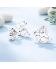 925 Silver Bunny Studs - Cute Animal Jewelry Gift for Women