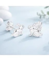 925 Silver Bunny Studs - Cute Animal Jewelry Gift for Women