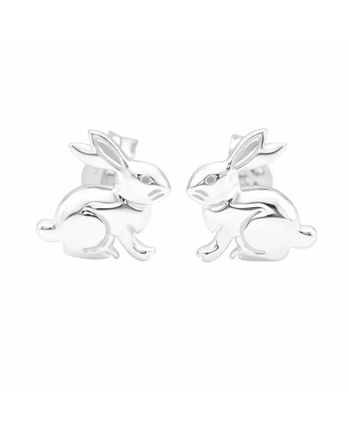 925 Silver Bunny Studs - Cute Animal Jewelry Gift for Women