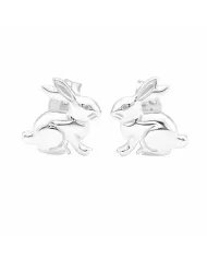 925 Sterling Silver Bunny Studs – Cute Animal Jewelry for Women