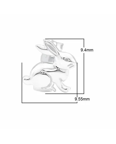 925 Silver Bunny Studs - Cute Animal Jewelry Gift for Women