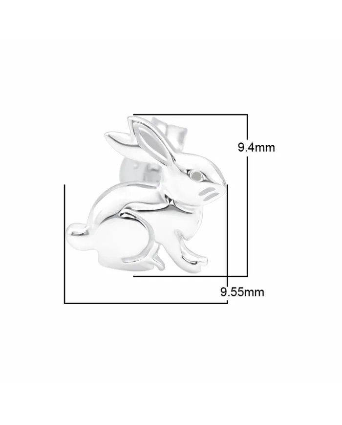 925 Silver Bunny Studs - Cute Animal Jewelry Gift for Women
