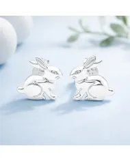 925 Silver Bunny Studs - Cute Animal Jewelry Gift for Women