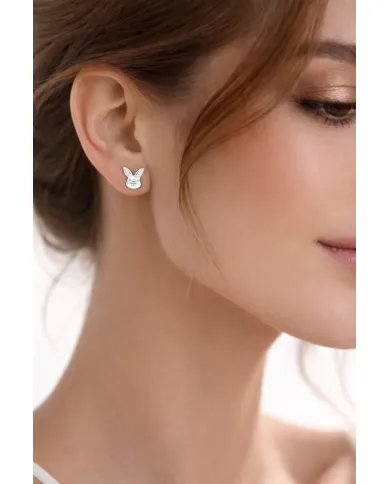 925 Sterling Silver Bunny Studs – Cute Animal Jewelry for Women