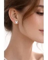 925 Sterling Silver Bunny Studs – Cute Animal Jewelry for Women