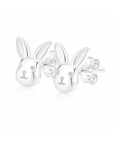 925 Sterling Silver Bunny Studs – Cute Animal Jewelry for Women