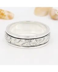 Designer Spinner Ring - 925 Silver Fidget & Stress Relief Band Jewelry