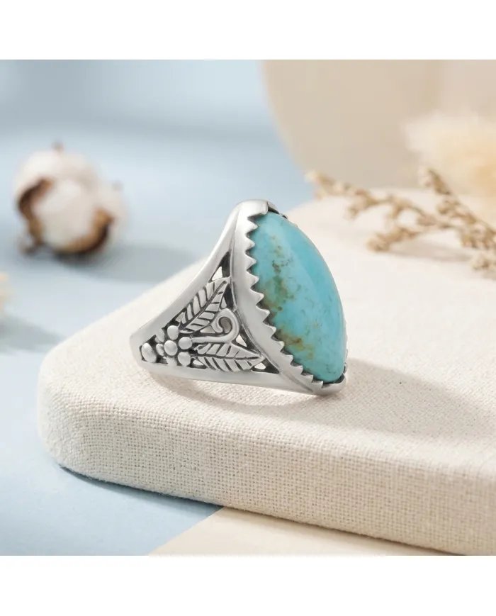 Arizona Turquoise Ring in 925 Sterling Silver – Handmade Jewelry