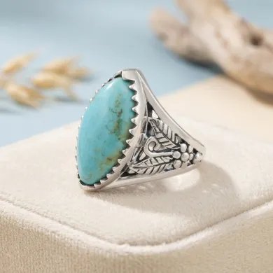 Arizona Turquoise Ring in 925 Sterling Silver – Handmade Jewelry