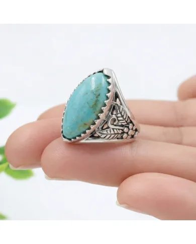 Arizona Turquoise Ring in 925 Sterling Silver – Handmade Jewelry