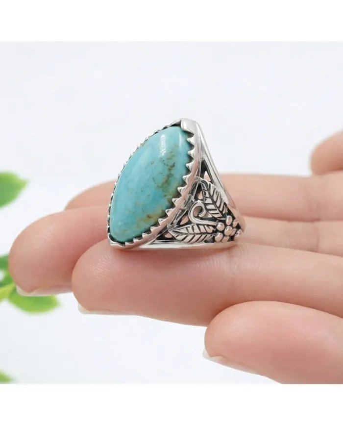 Arizona Turquoise Ring in 925 Sterling Silver – Handmade Jewelry