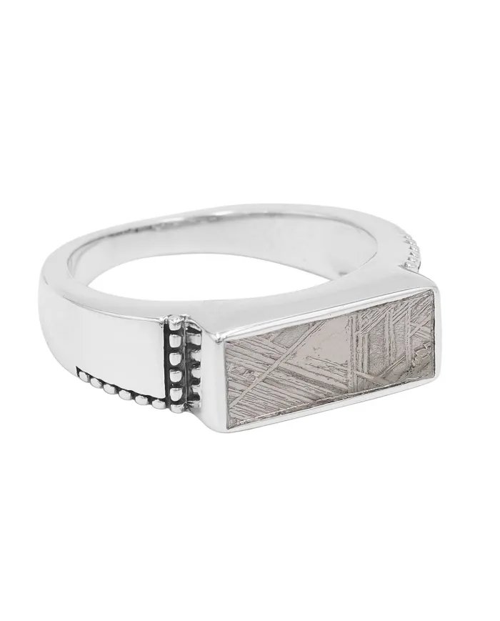 Meteorite Ring - 925 Sterling Silver Handmade Unique Design Jewelry