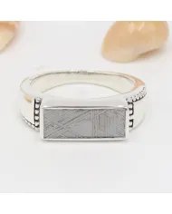 Meteorite Ring - 925 Sterling Silver Handmade Unique Design Jewelry