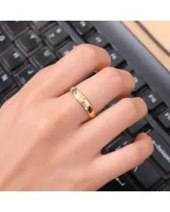 Rainbow Moonstone Eternity Band Ring - Handmade Gold Plated Silver Jewelry