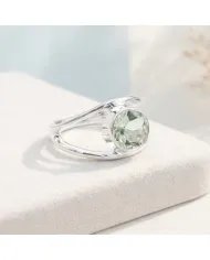 Green Amethyst Ring - 925 Sterling Silver Handmade Gemstone Jewelry