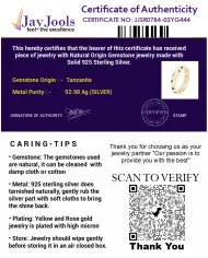 Cubic Zirconia Tanzanite Ring - Gold Plated 925 Silver Dot Design Jewelry