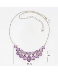 Amethyst Necklace Set - 925 Silver Handmade Purple Gemstone Jewelry