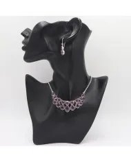 Amethyst Necklace Set - 925 Silver Handmade Purple Gemstone Jewelry