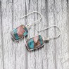 Pink Turquoise Earrings, Rectangle Earrings, Unique Earrings, Ear wire Earrings, Silver Earrings, Beautiful Earrings for Girls