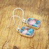 Pink Turquoise Earrings, Rectangle Earrings, Unique Earrings, Ear wire Earrings, Silver Earrings, Beautiful Earrings for Girls