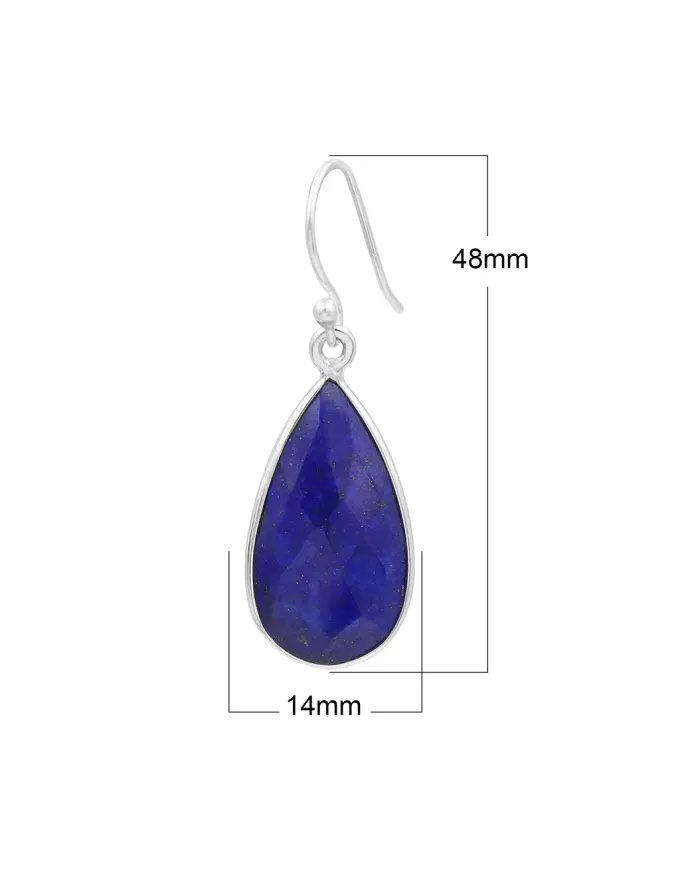 Lapis Lazuli Earrings in 925 Sterling Silver – Handmade Gemstone Jewelry