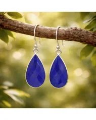Lapis Lazuli Earrings in 925 Sterling Silver – Handmade Gemstone Jewelry