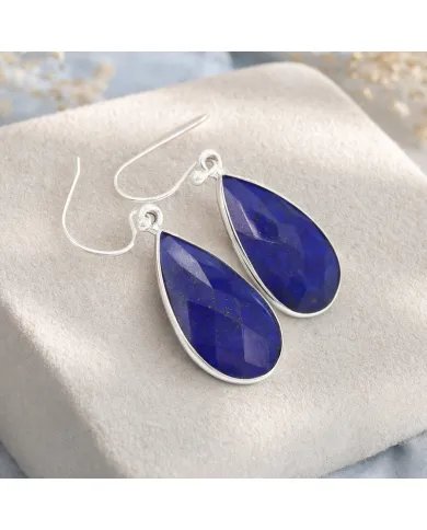 Lapis Lazuli Earrings in 925 Sterling Silver – Handmade Gemstone Jewelry