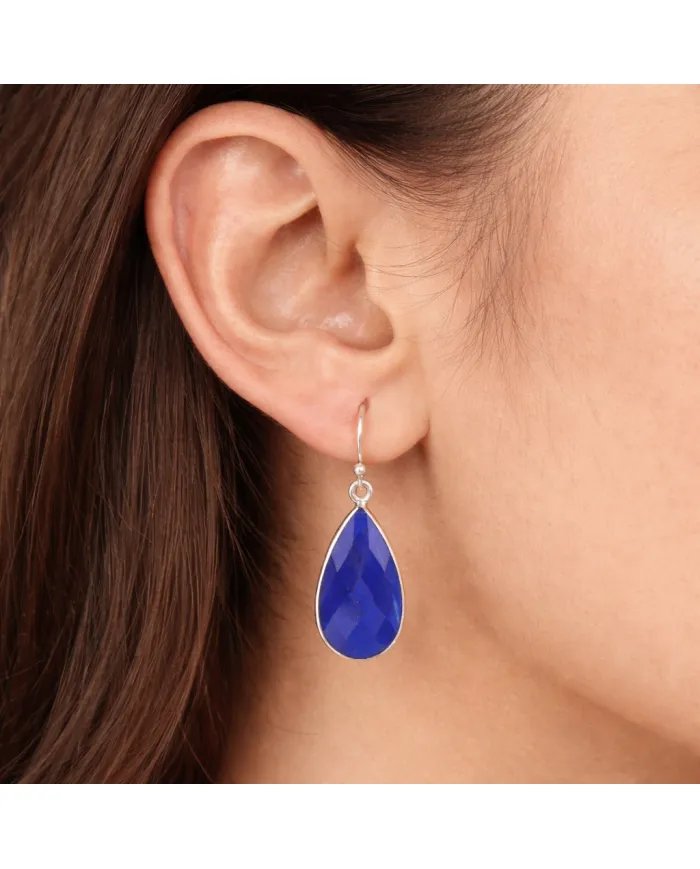 Lapis Lazuli Earrings in 925 Sterling Silver – Handmade Gemstone Jewelry
