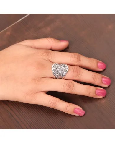 Oxide Band Ring - 925 Sterling Silver Handmade Vintage Style Jewelry