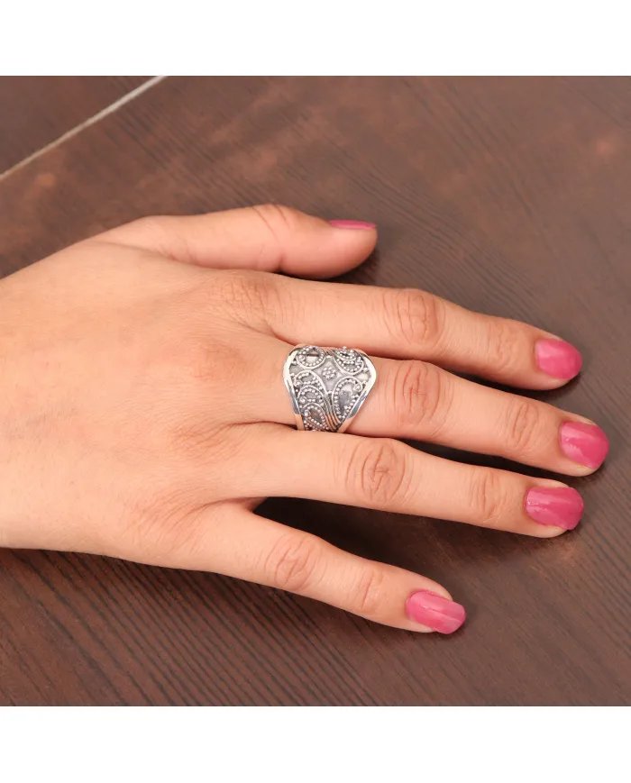 Oxide Band Ring - 925 Sterling Silver Handmade Vintage Style Jewelry