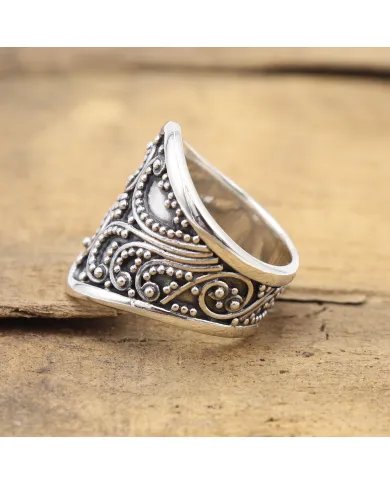 Oxide Band Ring - 925 Sterling Silver Handmade Vintage Style Jewelry