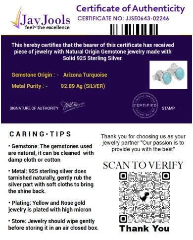 Arizona Turquoise Stud Earrings – Handmade 925 Sterling Silver Jewelry