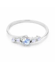 Moonstone Ring - Gold-Plated 925 Silver Handmade Stackable Band