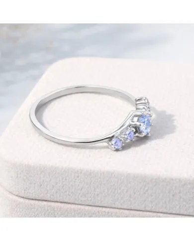 Moonstone Ring in 925 Sterling Silver Handmade Stackable Band