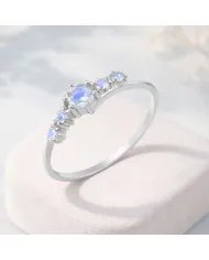 Moonstone Ring in 925 Sterling Silver Handmade Stackable Band