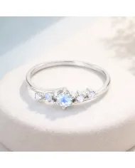 Moonstone Ring in 925 Sterling Silver Handmade Stackable Band